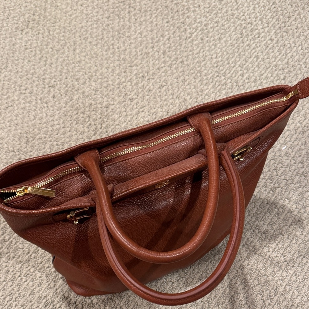 Tory Burch Brown Leather Tote Bag - Picture 3 of 4